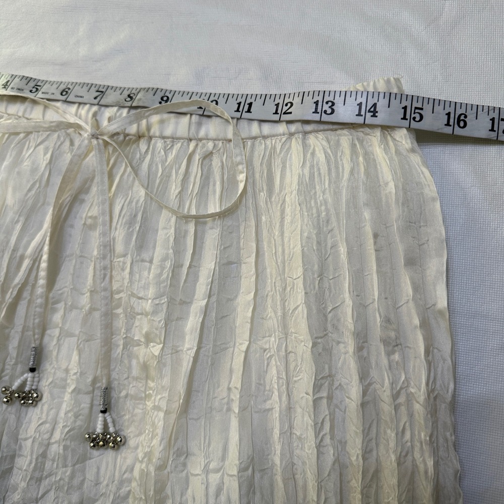 WHBM 100% Silk Ombre Crinkle Maxi Skirt Lined S Boho Whimsygoth Fairycore Grunge - Picture 6 of 13